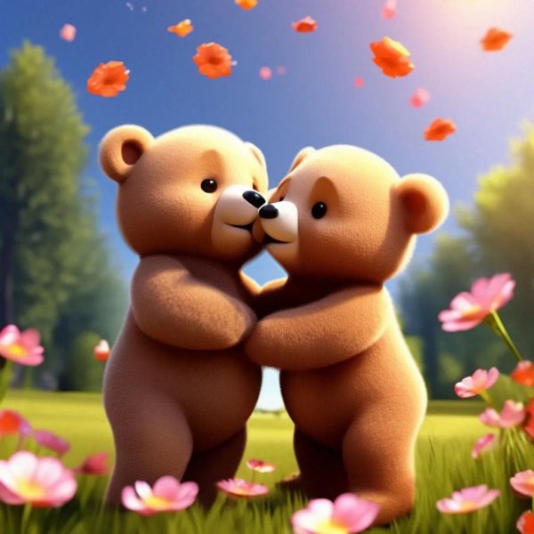 влюбленные медвежата