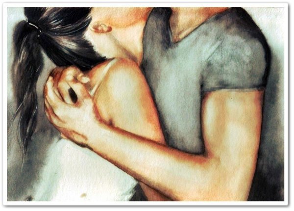 объятие рисунок