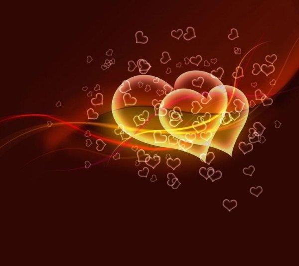 обои два сердца