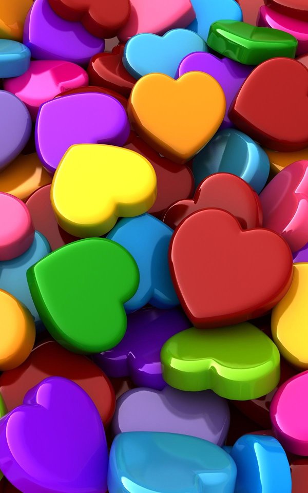 сердечки радужные