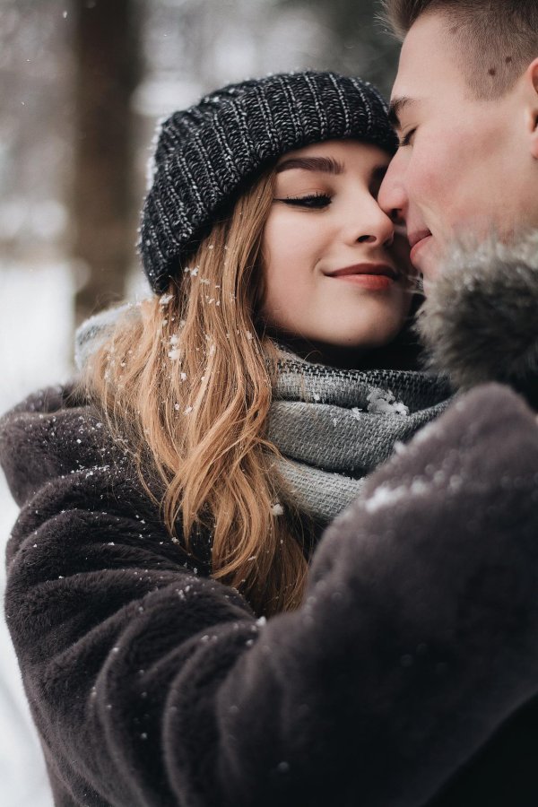 парочка зимой