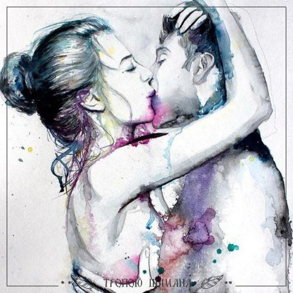 девушка акварель