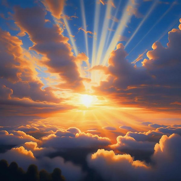 солнце сквозь облака