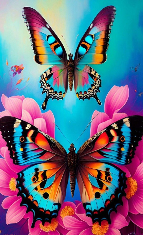 радужные бабочки