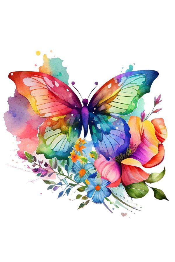 акварельные бабочки