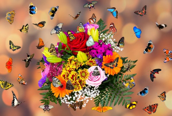 букет с бабочками