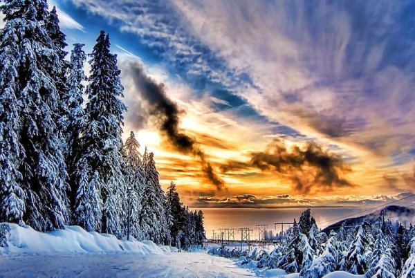 зима красивая