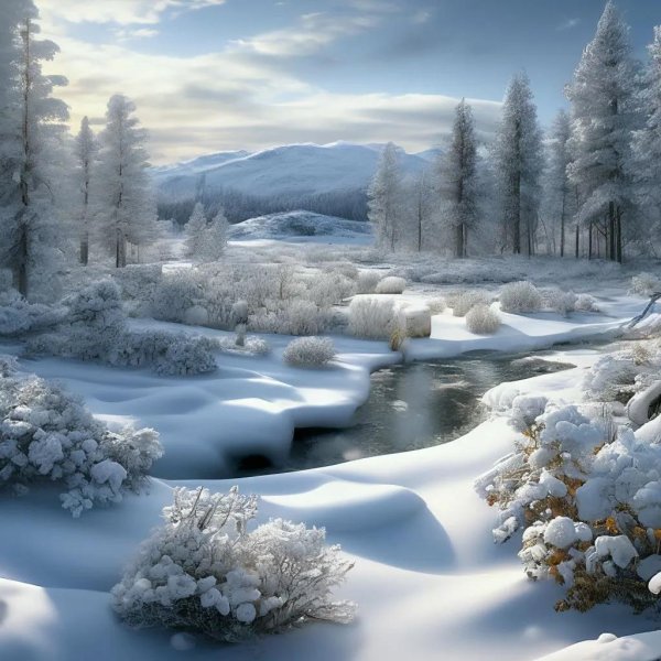 в зимнем лесу