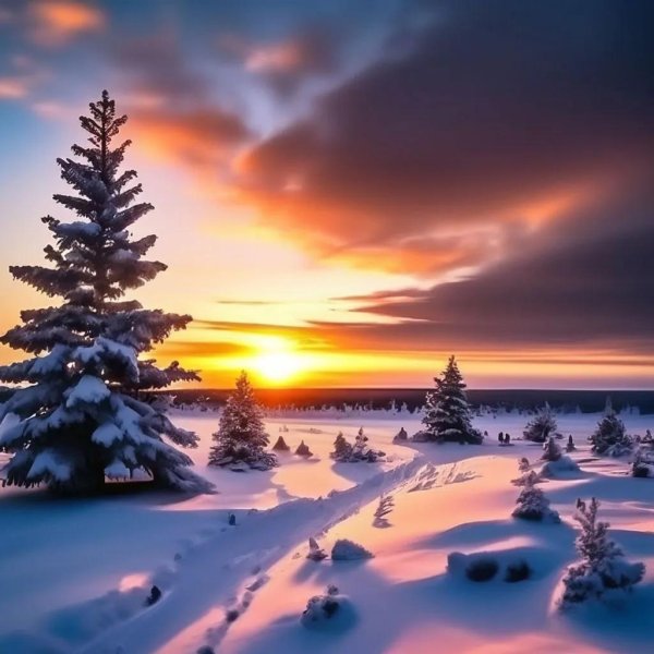 зимние закаты