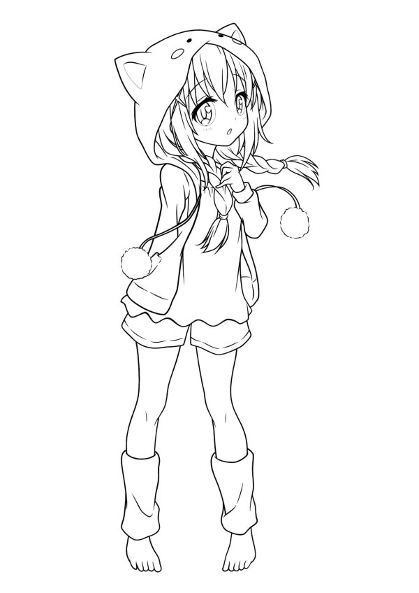 раскраски аниме няшки