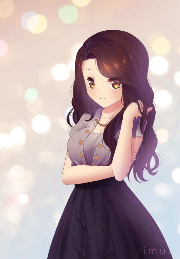 девочка с коричневыми волосами