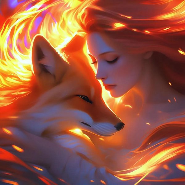 девушка лисица