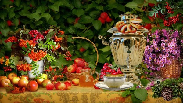 самовар на природе