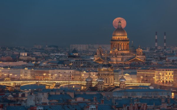 луна над исаакиевским собором
