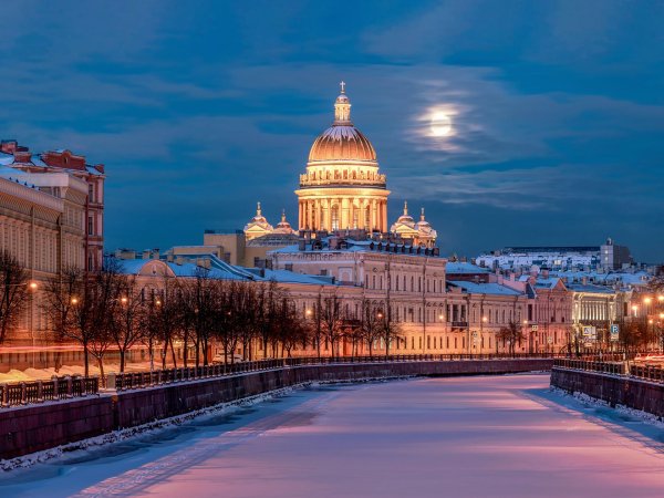 питер зима исаакиевский собор