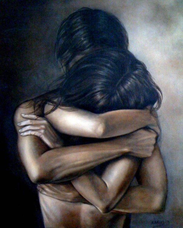 объятие рисунок