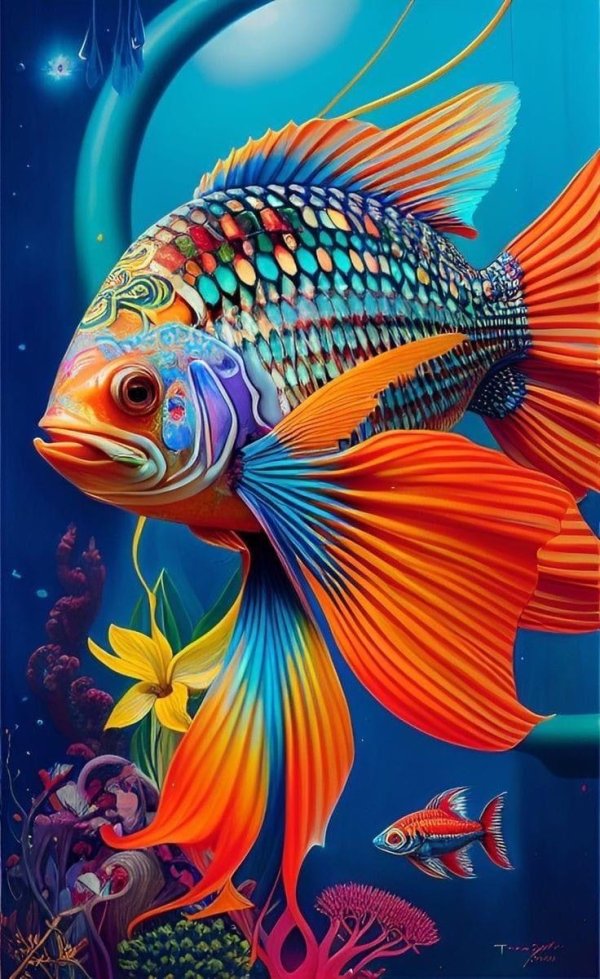 картина с рыбами