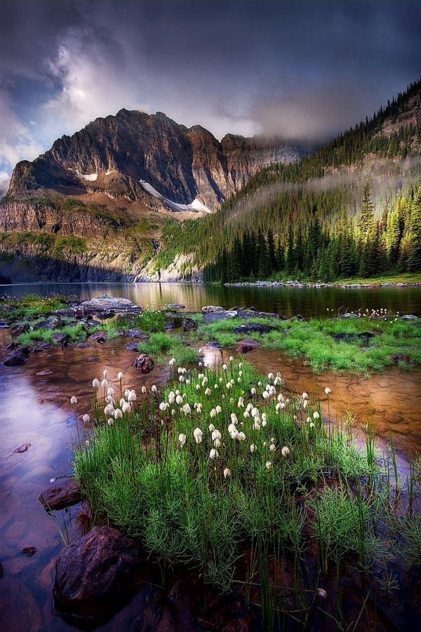 landscape with mountain lake