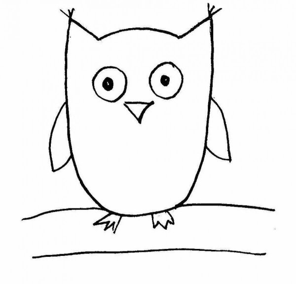 сова рисунок легкий