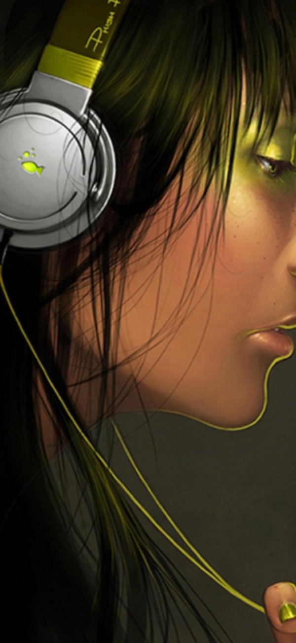 девочка в наушниках