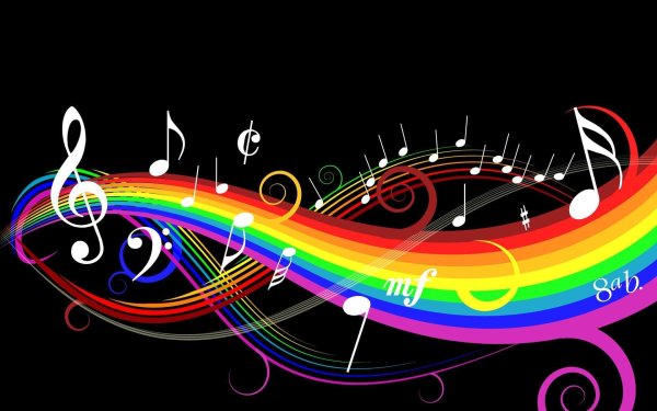 разноцветные ноты