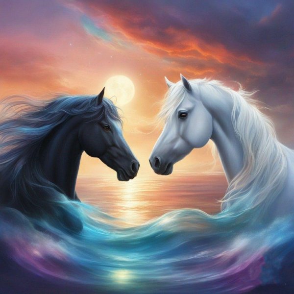 пейзаж с лошадьми