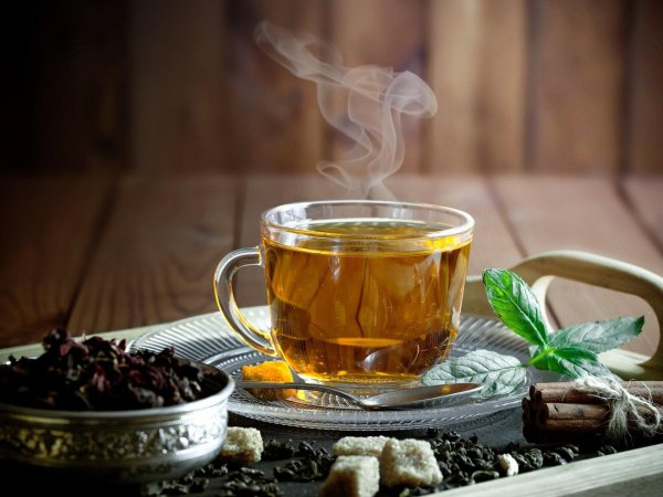 чаинки зеленого чая