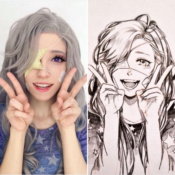 скетчи линером аниме