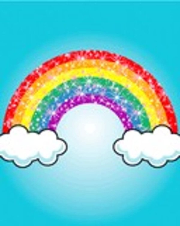 облака с радугой