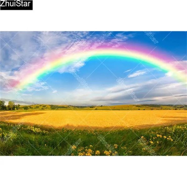 небо с радугой