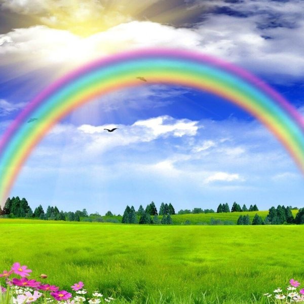 пейзаж с радугой