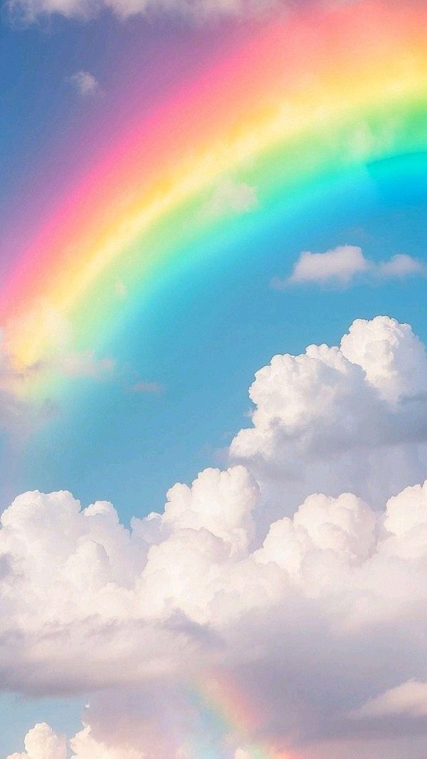 облака с радугой