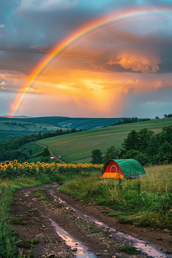радуга над полем
