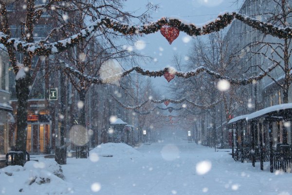 фон зимнего города