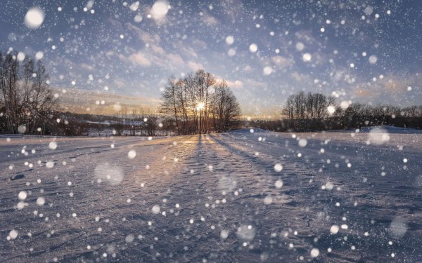 снег красиво