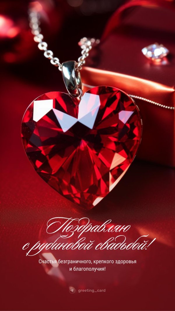 рубиновая свадьба поздравления открытки
