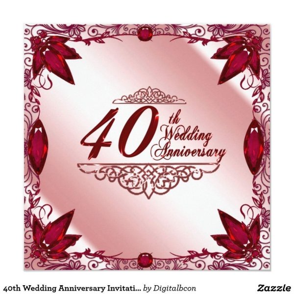 открытка на рубиновую свадьбу