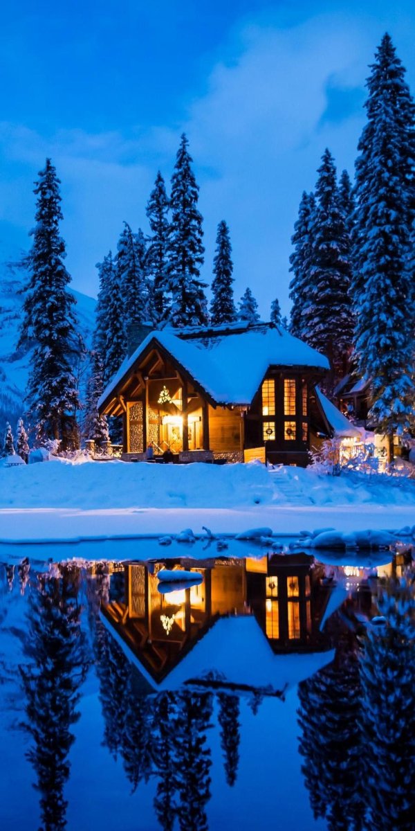 уютный домик зимой