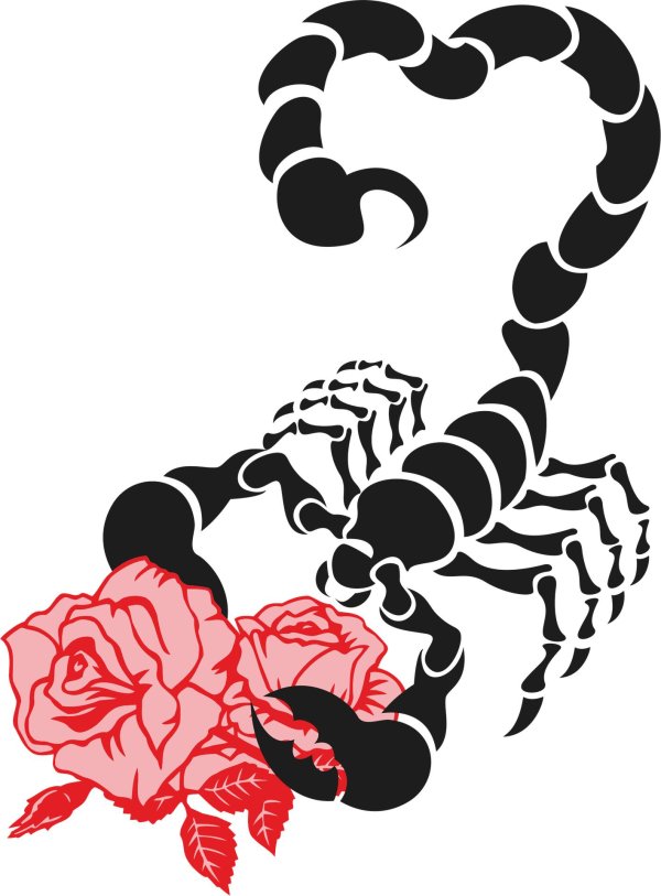 трафарет скорпион