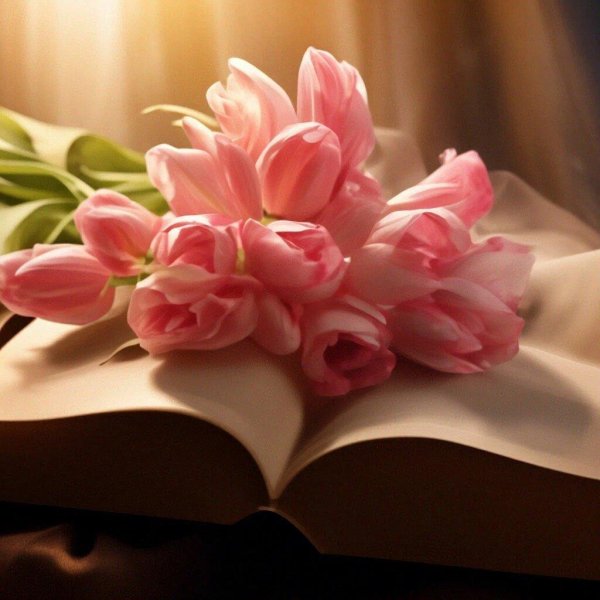 букет розовых тюльпанов