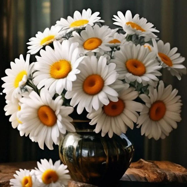 ваза с ромашками