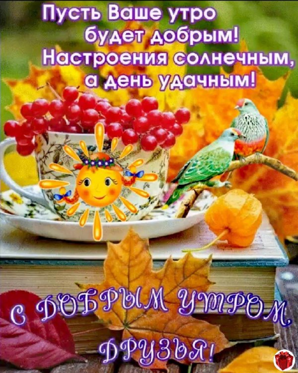 открытка с добрым осенним утром и хорошего настроения