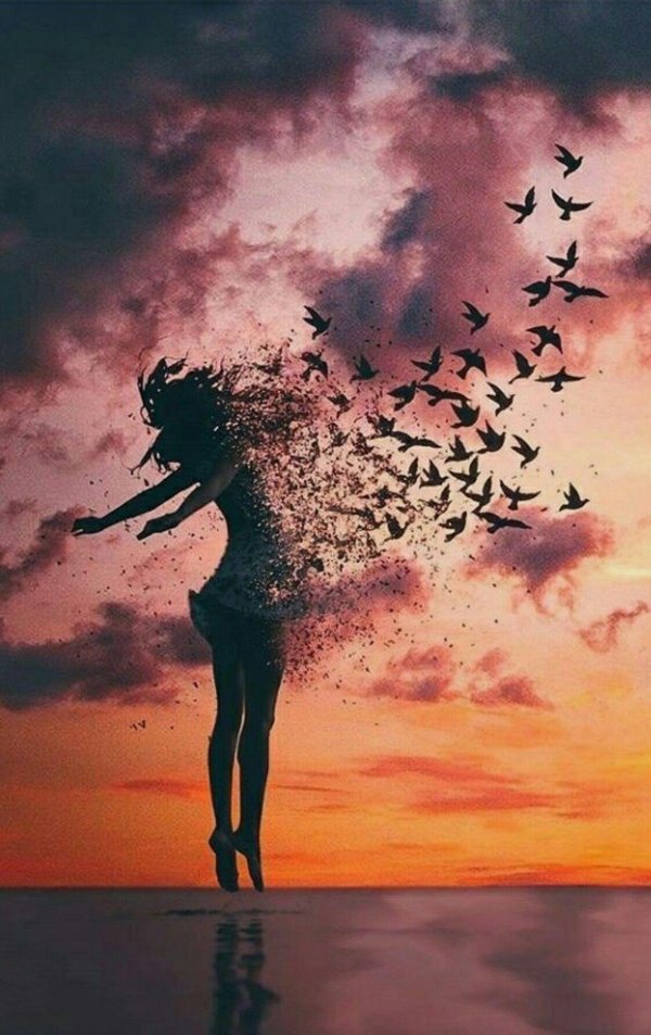 девушка птица