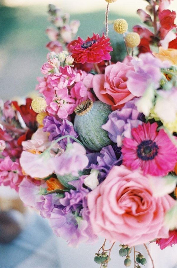 свадебный букет яркий