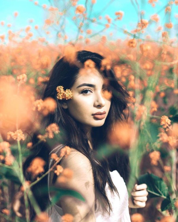 девушки природа