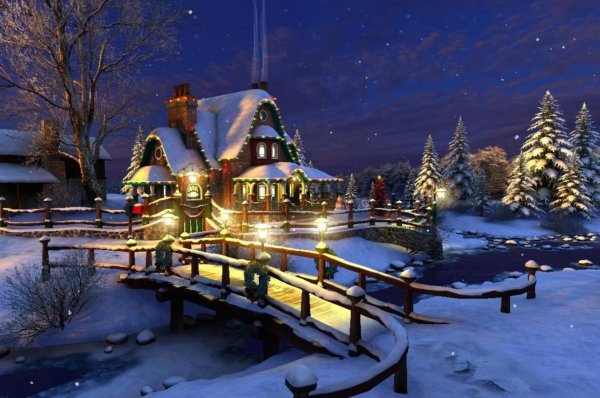 волшебный зимний домик