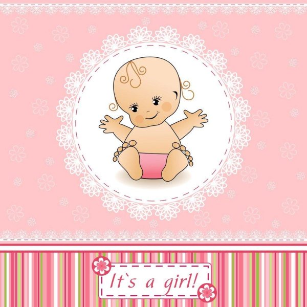 открытка для новорожденной девочки