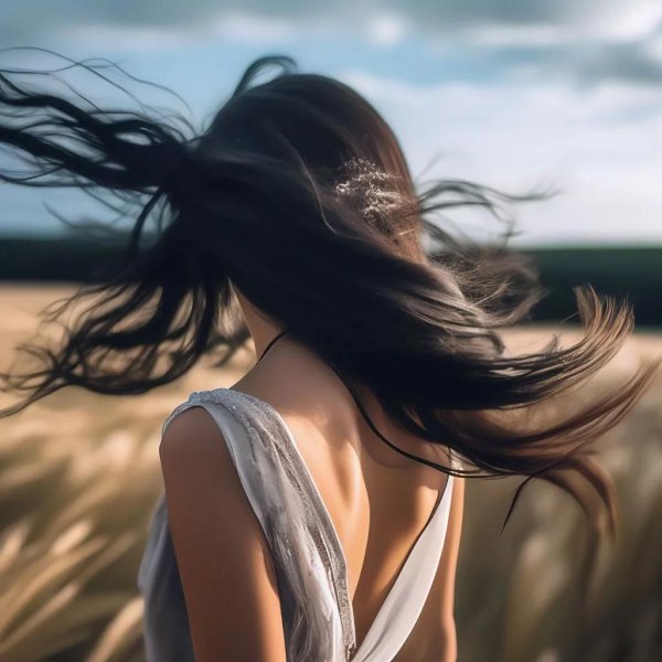 красивая девушка спиной