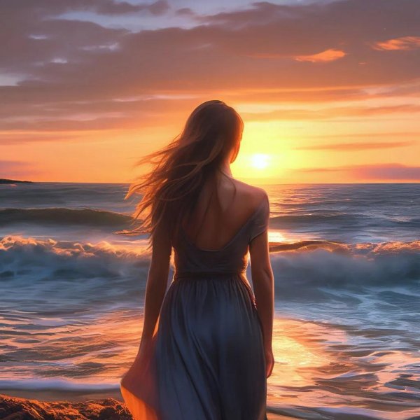 женщина у моря