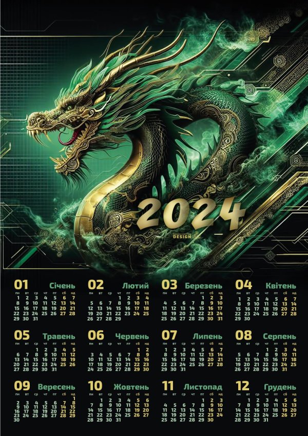 календарь с драконом